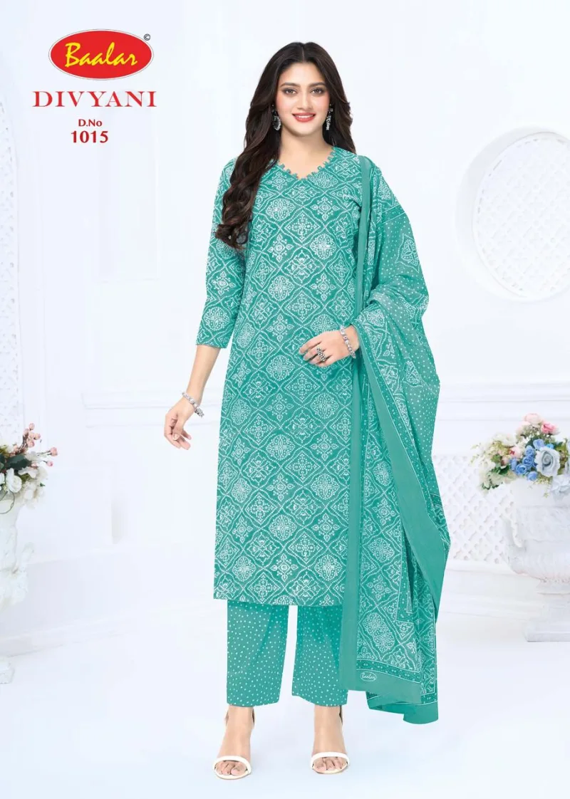 Divyani Vol 1 By Baalar Cotton Printed Fancy Dress Materials